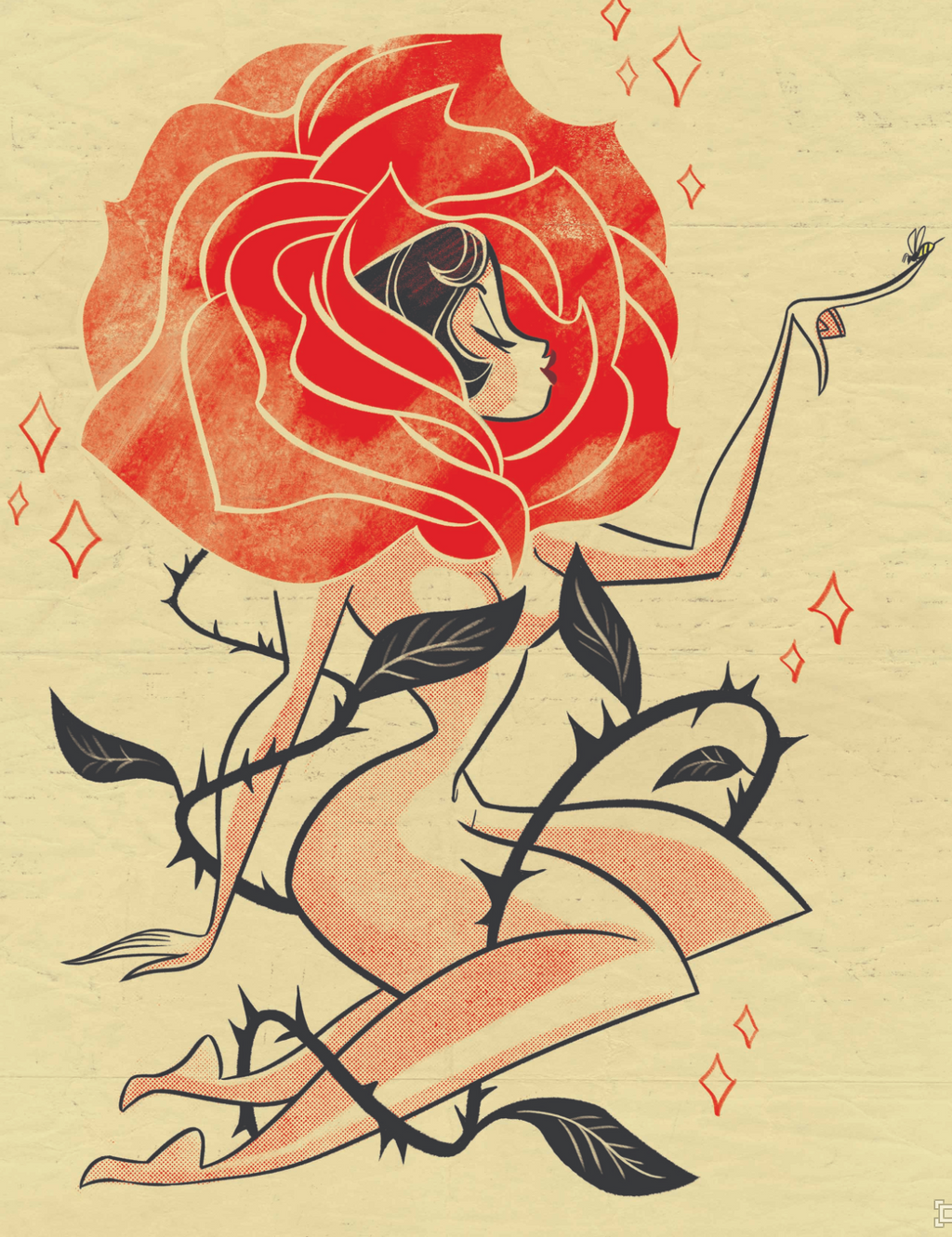 Rose Girl Print