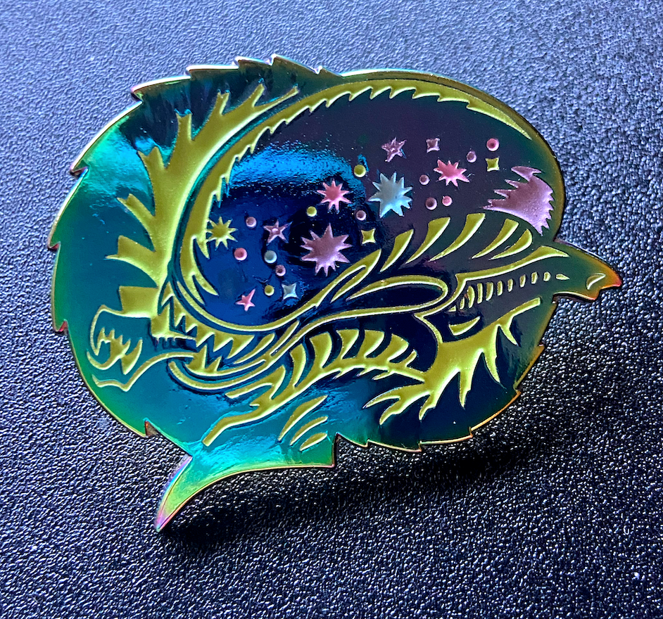 Xeno- Alien Rainbow Enamel Glow in the Dark Pin
