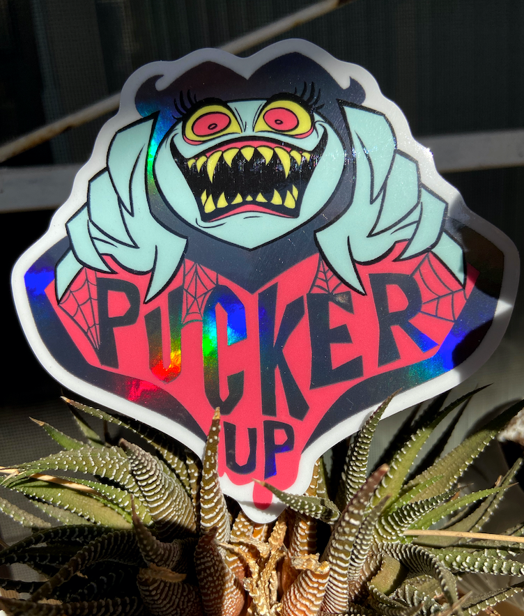 Pucker Up Holographic Sticker
